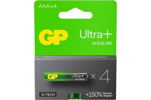 Элемент питания GP LR03 Ultra Plus Alkaline G-TECH 24AUPA21-2CRSB4 4 шт (упак) AAA (батарейка) картинка 